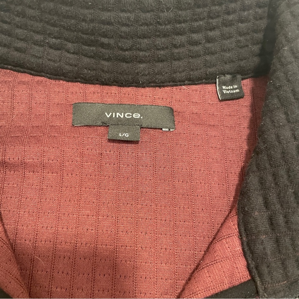 VINCE quarter zip black men’s Large - Picture 7 of 9